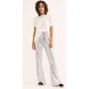 Free People Silver Sequin Pants